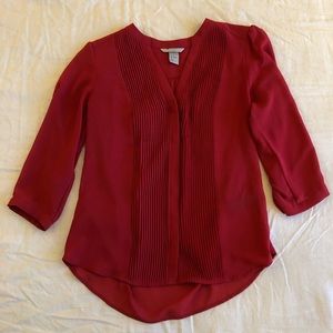 H&M Red Button-Up Blouse